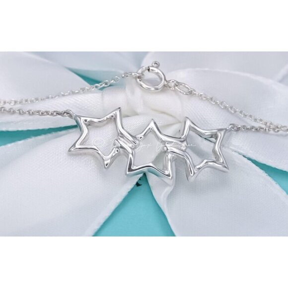 Tiffany & Co. Star Necklace Silver Triple Stars Pendant in Silver - Picture 1 of 6